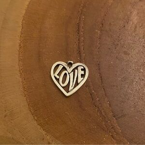 RETIRED James Avery Love Heart Charm, Sterling Silver